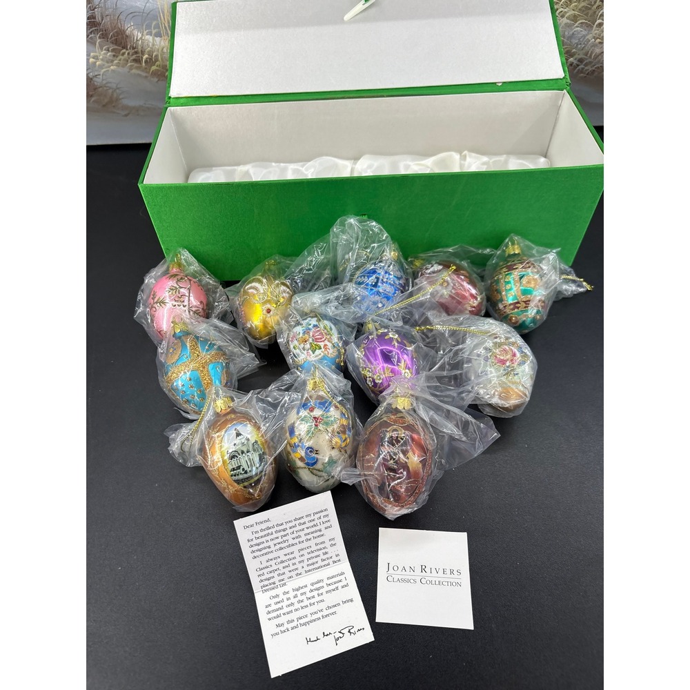 Joan Rivers Set Of 12 Russian Inspired Collectible Egg Ornaments New Open Box